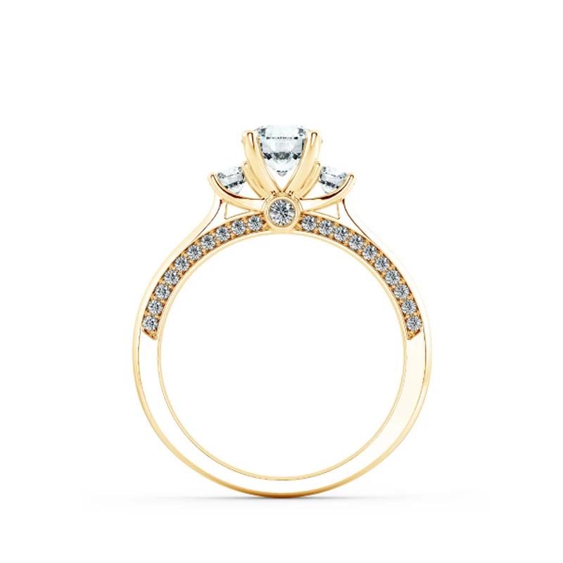 Nhẫn đính hôn Threestone có bridge accent NCH3204 5